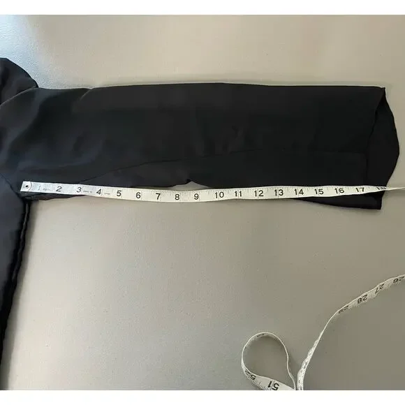 Favolook Long Sleeve Mini Dress‎ Lace Fringe Hem Black Size XL Goth Dark Whimsy - Picture 8 of 10